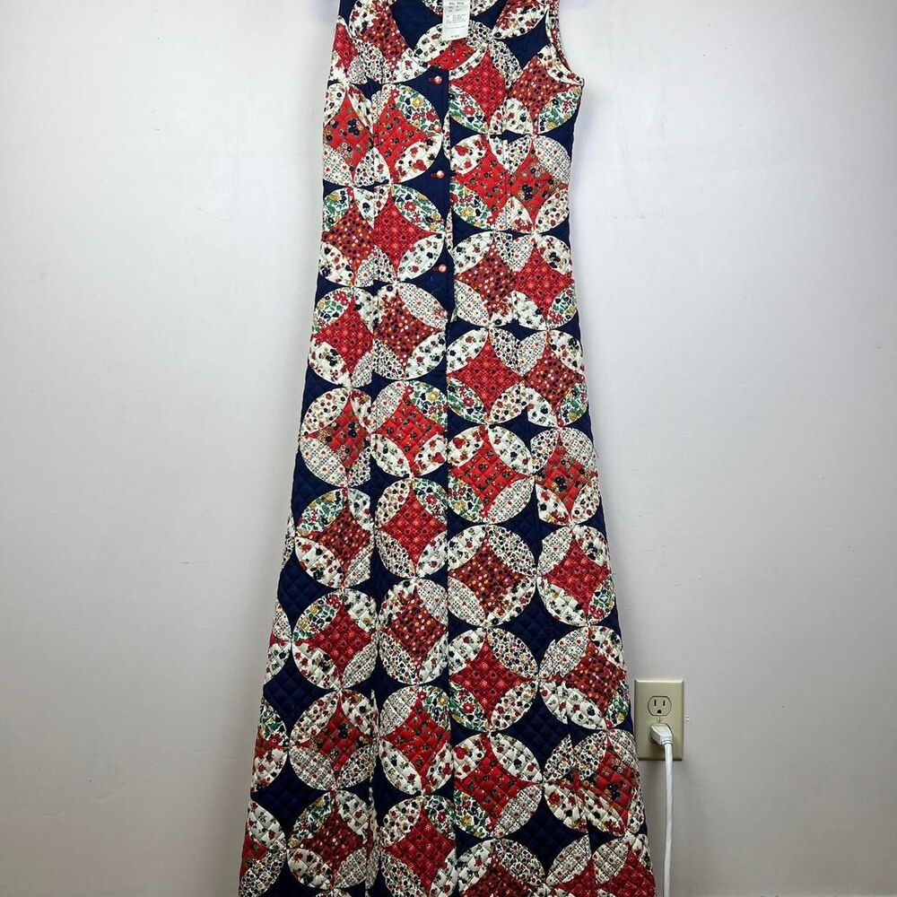 Vintage Nancy Bee Patchwork Pinafore Antique Quil… - image 1